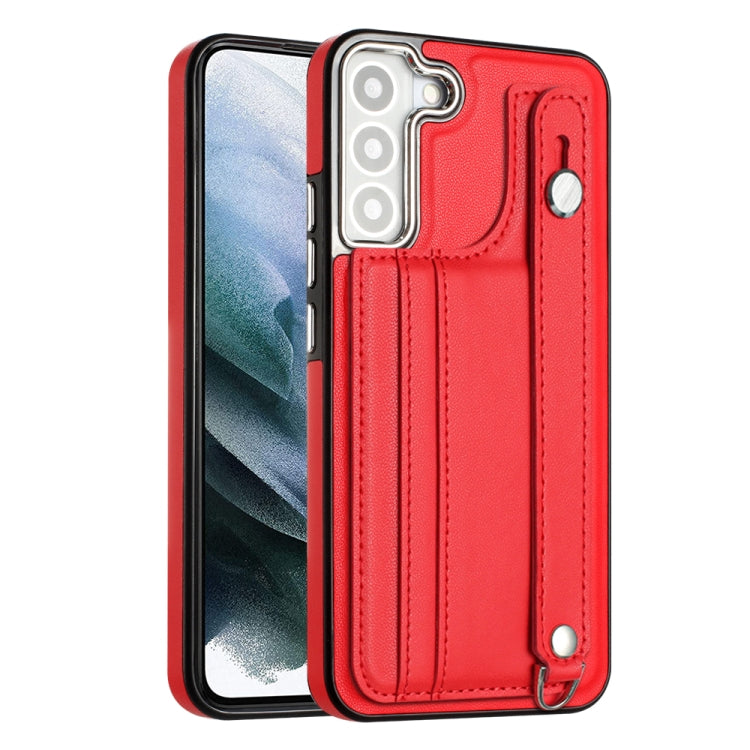 Shockproof Leather Phone Case with Wrist Strap, For Samsung Galaxy A22 5G, For Samsung Galaxy S21 FE 5G, For Samsung Galaxy A32 4G, For Samsung Galaxy A72 4G / A72 5G, For Samsung Galaxy A52 4G / A52 5G, For Samsung Galaxy A12 4G / M12                 ...