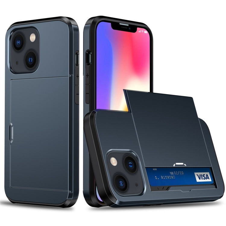 Shockproof Armor Phone Case with Slide Card Slot, For iPhone 15 Pro Max, For iPhone 15 Pro, For iPhone 15 Plus, For iPhone 15