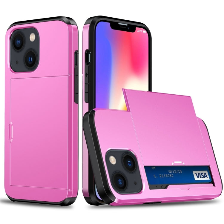 Shockproof Armor Phone Case with Slide Card Slot, For iPhone 15 Pro Max, For iPhone 15 Pro, For iPhone 15 Plus, For iPhone 15