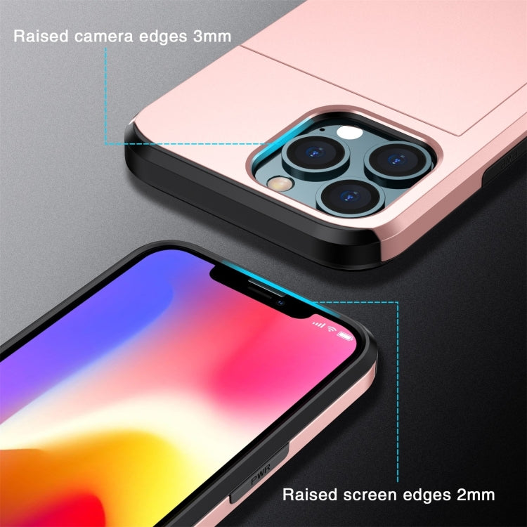 Shockproof Armor Phone Case with Slide Card Slot, For iPhone 15 Pro Max, For iPhone 15 Pro, For iPhone 15 Plus, For iPhone 15