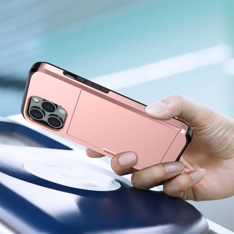 Shockproof Armor Phone Case with Slide Card Slot, For iPhone 15 Pro Max, For iPhone 15 Pro, For iPhone 15 Plus, For iPhone 15