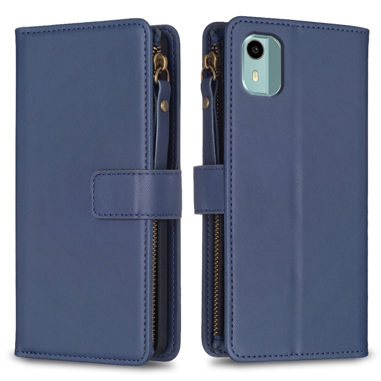 9 Card Slots Zipper Wallet Leather Flip Phone Case, For Nokia G42/G310, For Nokia C22, For Nokia C12, For Nokia G22, For Nokia C32, For Nokia G21 / G11, For Nokia C02