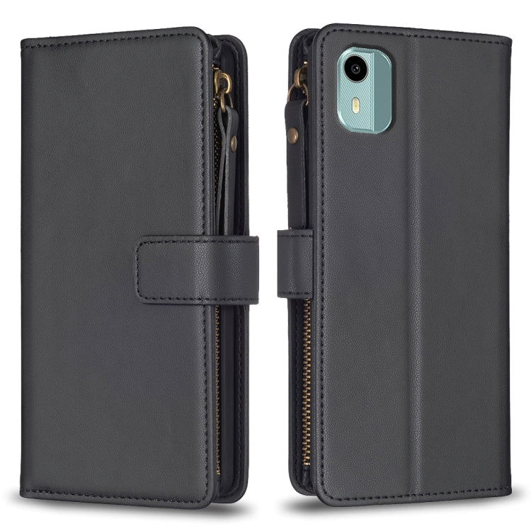9 Card Slots Zipper Wallet Leather Flip Phone Case, For Nokia G42/G310, For Nokia C22, For Nokia C12, For Nokia G22, For Nokia C32, For Nokia G21 / G11, For Nokia C02