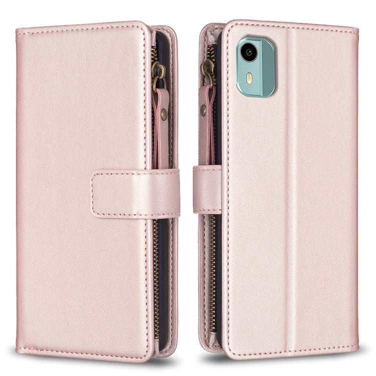 9 Card Slots Zipper Wallet Leather Flip Phone Case, For Nokia G42/G310, For Nokia C22, For Nokia C12, For Nokia G22, For Nokia C32, For Nokia G21 / G11, For Nokia C02