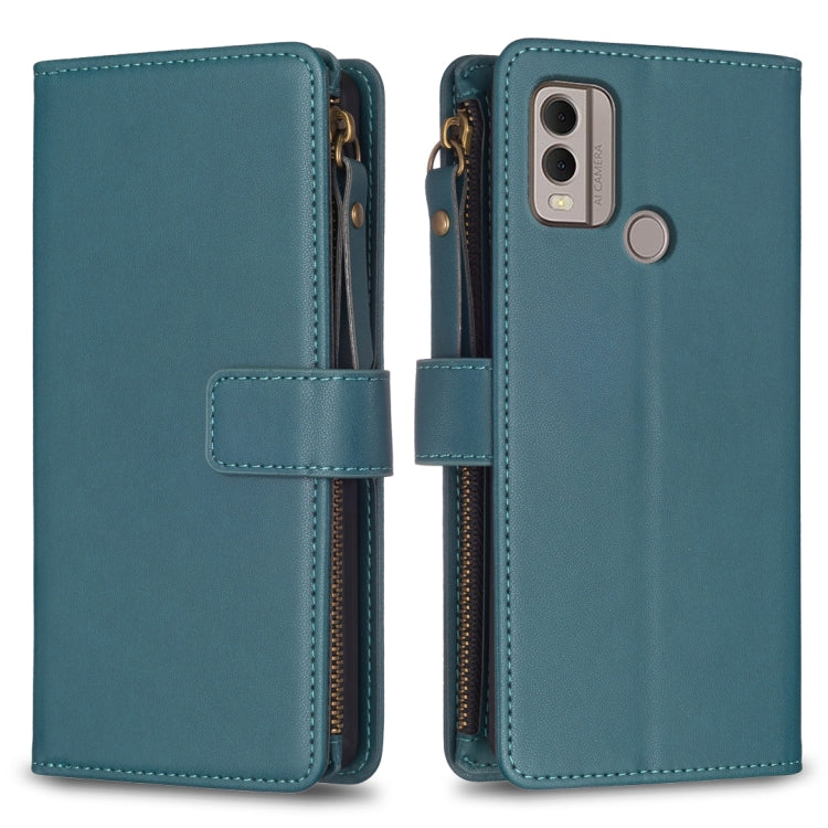 9 Card Slots Zipper Wallet Leather Flip Phone Case, For Nokia G42/G310, For Nokia C22, For Nokia C12, For Nokia G22, For Nokia C32, For Nokia G21 / G11, For Nokia C02
