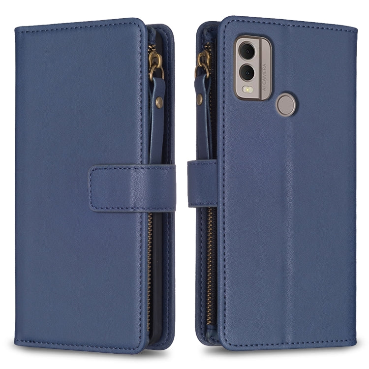 9 Card Slots Zipper Wallet Leather Flip Phone Case, For Nokia G42/G310, For Nokia C22, For Nokia C12, For Nokia G22, For Nokia C32, For Nokia G21 / G11, For Nokia C02