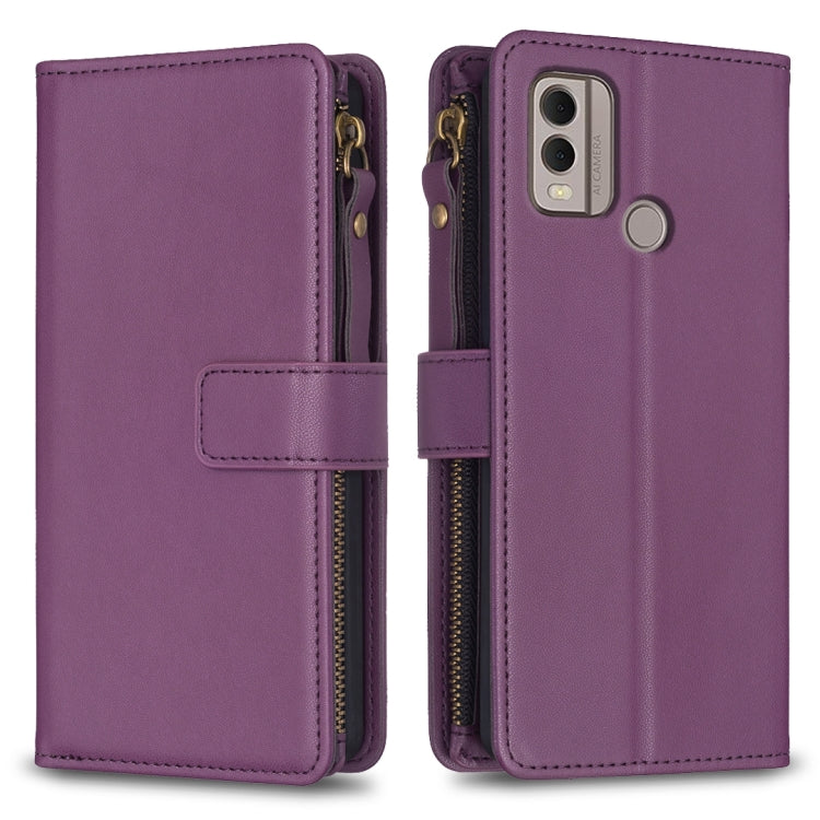 9 Card Slots Zipper Wallet Leather Flip Phone Case, For Nokia G42/G310, For Nokia C22, For Nokia C12, For Nokia G22, For Nokia C32, For Nokia G21 / G11, For Nokia C02