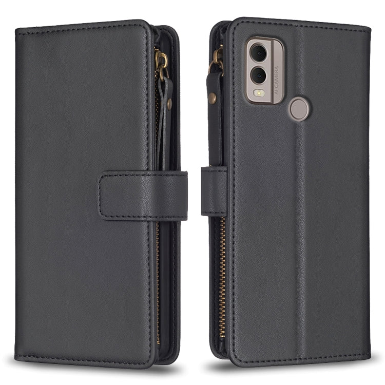 9 Card Slots Zipper Wallet Leather Flip Phone Case, For Nokia G42/G310, For Nokia C22, For Nokia C12, For Nokia G22, For Nokia C32, For Nokia G21 / G11, For Nokia C02