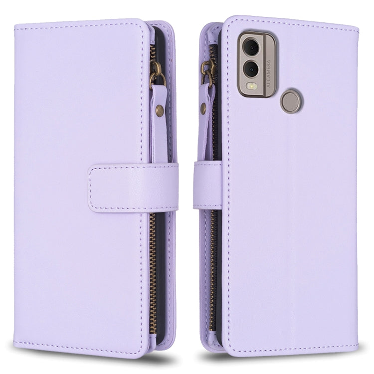 9 Card Slots Zipper Wallet Leather Flip Phone Case, For Nokia G42/G310, For Nokia C22, For Nokia C12, For Nokia G22, For Nokia C32, For Nokia G21 / G11, For Nokia C02