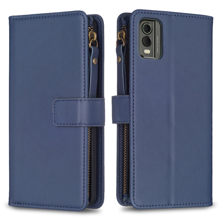 9 Card Slots Zipper Wallet Leather Flip Phone Case, For Nokia G42/G310, For Nokia C22, For Nokia C12, For Nokia G22, For Nokia C32, For Nokia C02, For Nokia G21 / G11