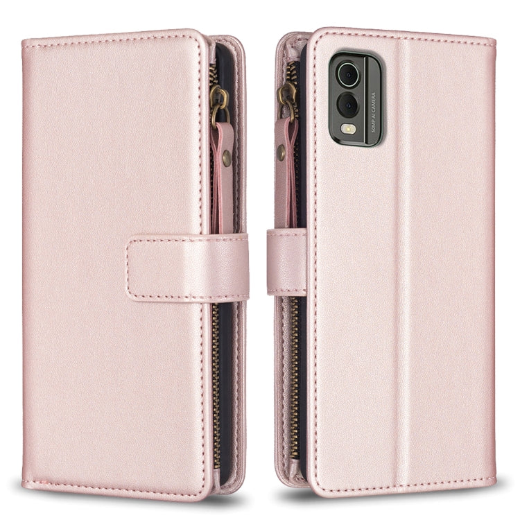 9 Card Slots Zipper Wallet Leather Flip Phone Case, For Nokia G42/G310, For Nokia C22, For Nokia C12, For Nokia G22, For Nokia C32, For Nokia C02, For Nokia G21 / G11