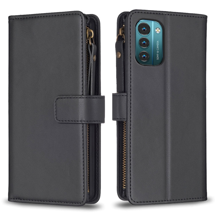 9 Card Slots Zipper Wallet Leather Flip Phone Case, For Nokia G42/G310, For Nokia C22, For Nokia C12, For Nokia G22, For Nokia C32, For Nokia C02, For Nokia G21 / G11