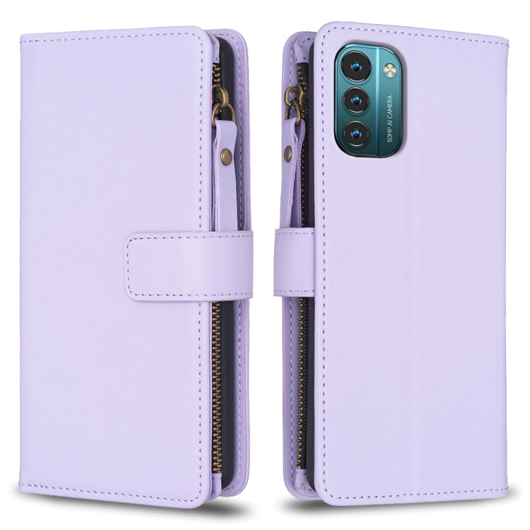 9 Card Slots Zipper Wallet Leather Flip Phone Case, For Nokia G42/G310, For Nokia C22, For Nokia C12, For Nokia G22, For Nokia C32, For Nokia C02, For Nokia G21 / G11