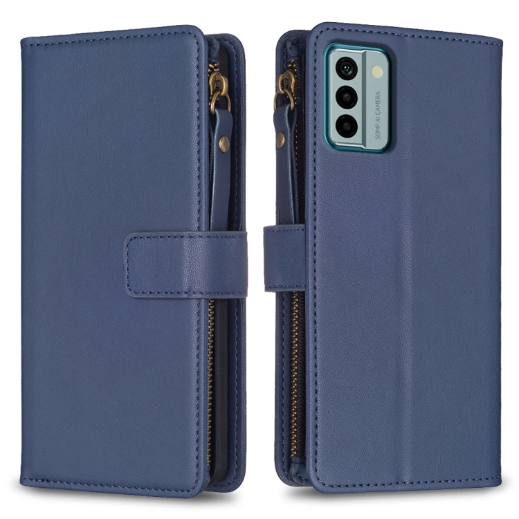 9 Card Slots Zipper Wallet Leather Flip Phone Case, For Nokia G42/G310, For Nokia C22, For Nokia C12, For Nokia G22, For Nokia C32, For Nokia G21 / G11, For Nokia C02