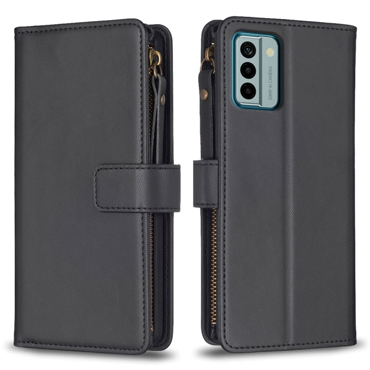 9 Card Slots Zipper Wallet Leather Flip Phone Case, For Nokia G42/G310, For Nokia C22, For Nokia C12, For Nokia G22, For Nokia C32, For Nokia C02, For Nokia G21 / G11