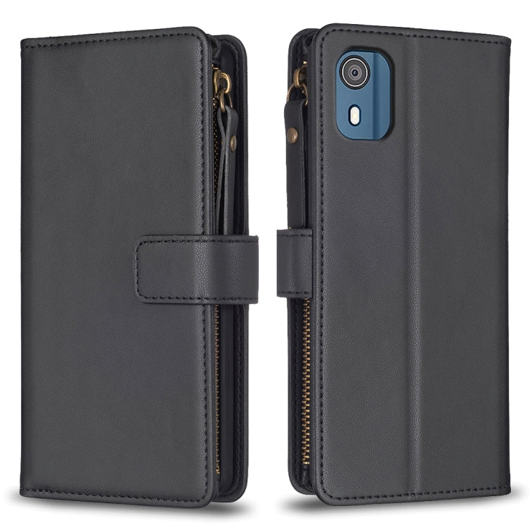 9 Card Slots Zipper Wallet Leather Flip Phone Case, For Nokia G42/G310, For Nokia C22, For Nokia C12, For Nokia G22, For Nokia C32, For Nokia C02, For Nokia G21 / G11