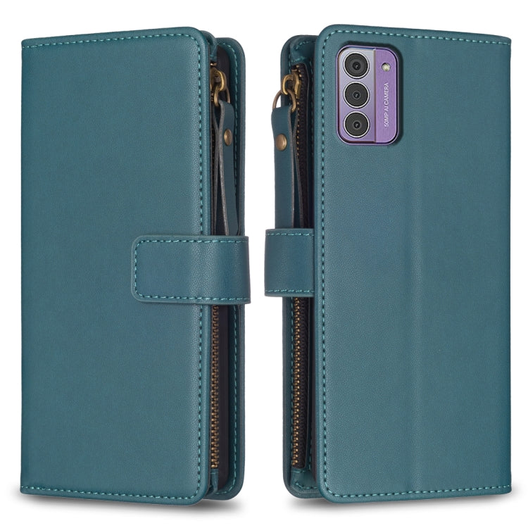 9 Card Slots Zipper Wallet Leather Flip Phone Case, For Nokia G42/G310, For Nokia C22, For Nokia C12, For Nokia G22, For Nokia C32, For Nokia G21 / G11, For Nokia C02