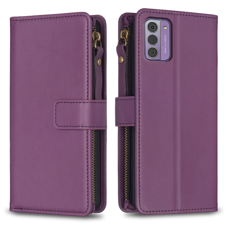 9 Card Slots Zipper Wallet Leather Flip Phone Case, For Nokia G42/G310, For Nokia C22, For Nokia C12, For Nokia G22, For Nokia C32, For Nokia G21 / G11, For Nokia C02