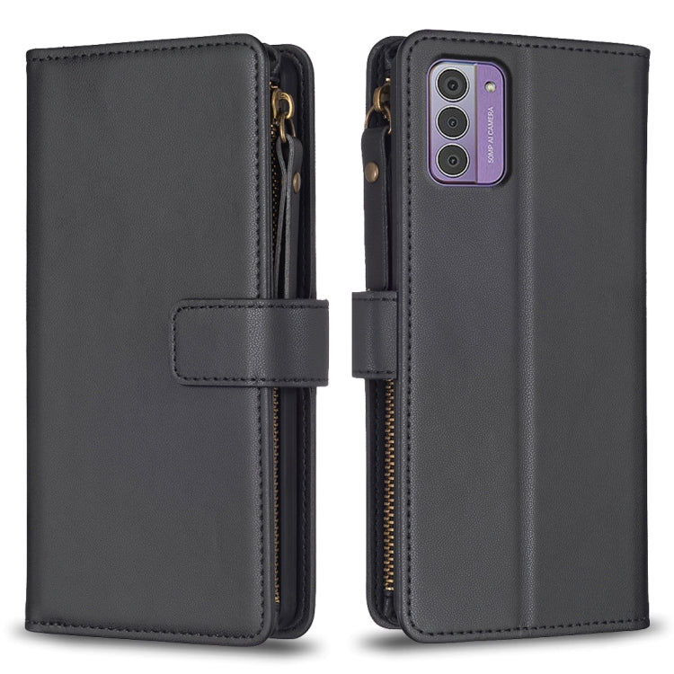9 Card Slots Zipper Wallet Leather Flip Phone Case, For Nokia G42/G310, For Nokia C22, For Nokia C12, For Nokia G22, For Nokia C32, For Nokia G21 / G11, For Nokia C02