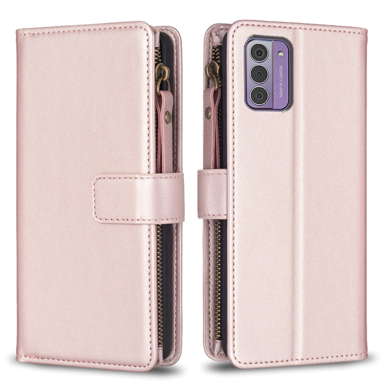 9 Card Slots Zipper Wallet Leather Flip Phone Case, For Nokia G42/G310, For Nokia C22, For Nokia C12, For Nokia G22, For Nokia C32, For Nokia G21 / G11, For Nokia C02