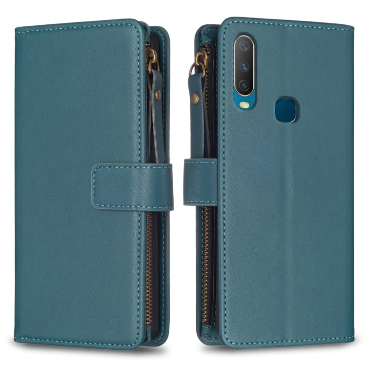 9 Card Slots Zipper Wallet Leather Flip Phone Case, For vivo Y78 5G, For vivo Y11 / Y15 / Y12 / Y17, For vivo Y35 4G / Y22s, For vivo Y21 / Y21s / Y33s, For vivo Y20, For vivo Y27 4G