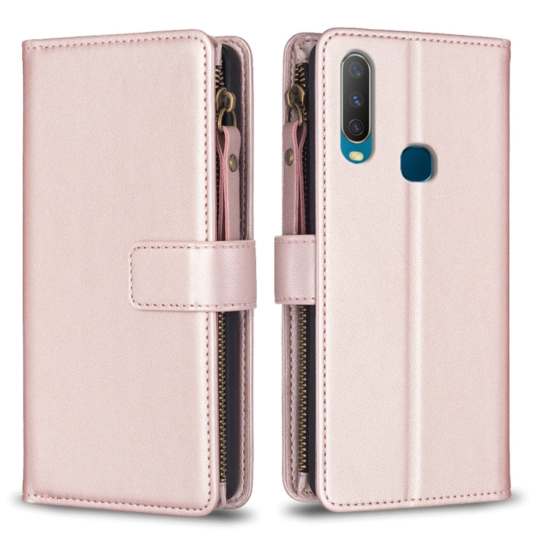 9 Card Slots Zipper Wallet Leather Flip Phone Case, For vivo Y78 5G, For vivo Y11 / Y15 / Y12 / Y17, For vivo Y35 4G / Y22s, For vivo Y21 / Y21s / Y33s, For vivo Y20, For vivo Y27 4G