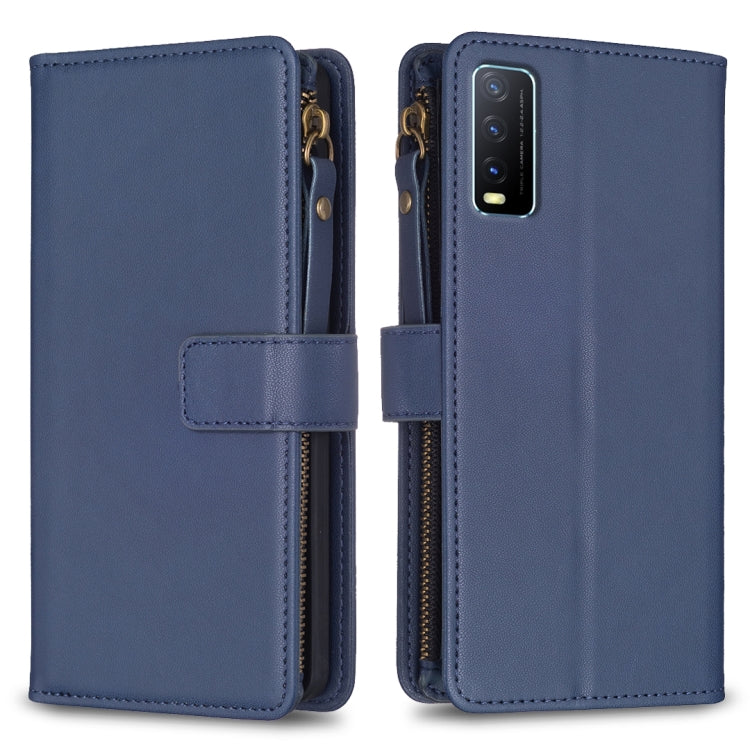 9 Card Slots Zipper Wallet Leather Flip Phone Case, For vivo Y78 5G, For vivo Y11 / Y15 / Y12 / Y17, For vivo Y35 4G / Y22s, For vivo Y21 / Y21s / Y33s, For vivo Y20, For vivo Y27 4G