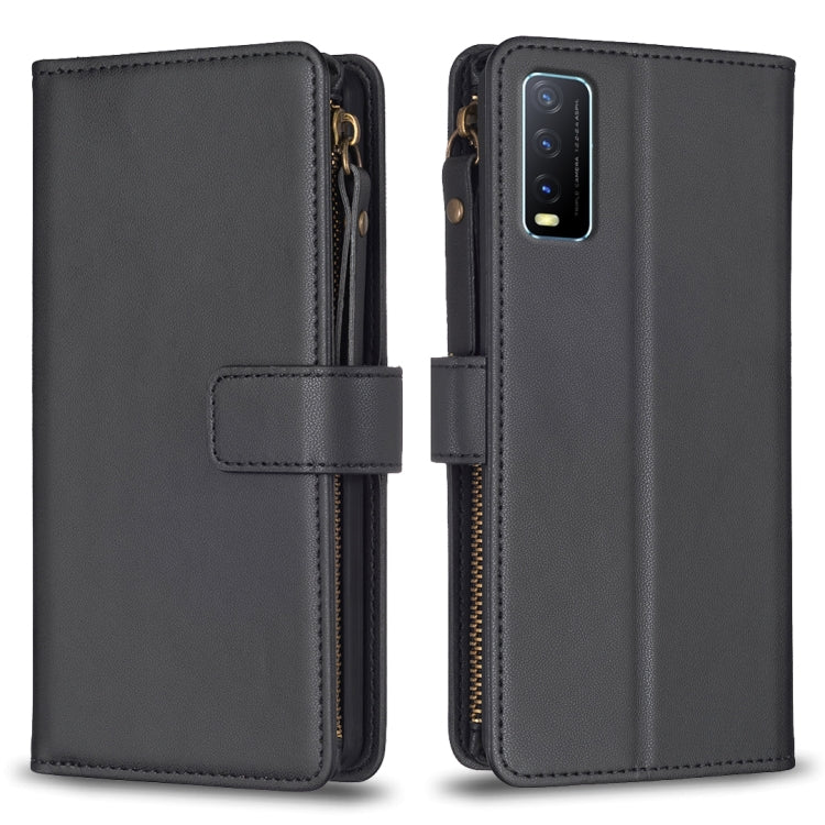 9 Card Slots Zipper Wallet Leather Flip Phone Case, For vivo Y78 5G, For vivo Y11 / Y15 / Y12 / Y17, For vivo Y35 4G / Y22s, For vivo Y21 / Y21s / Y33s, For vivo Y20, For vivo Y27 4G