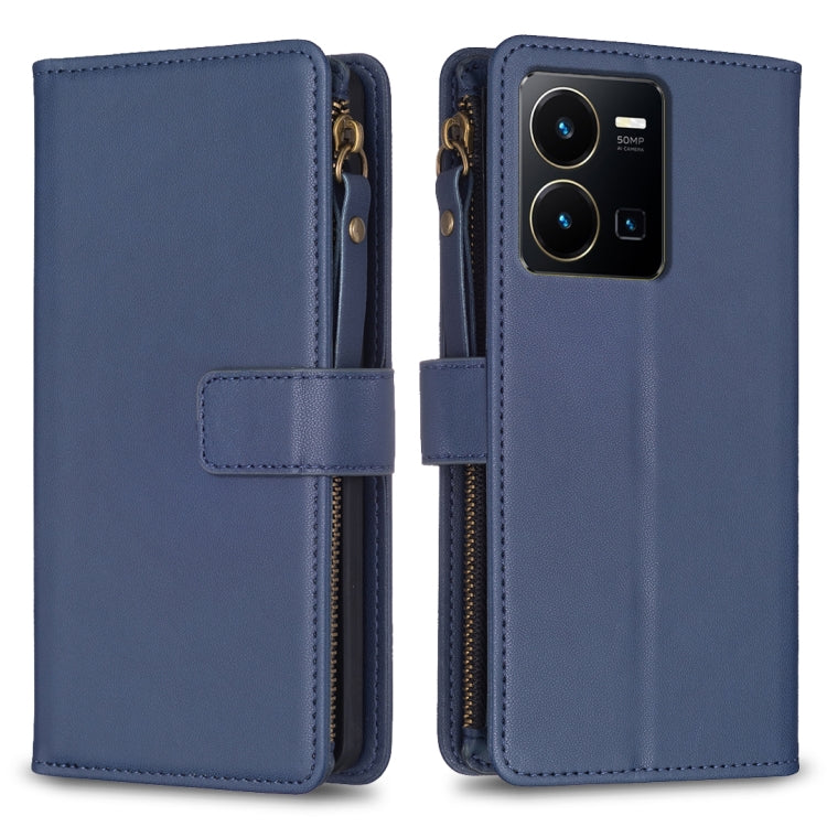 9 Card Slots Zipper Wallet Leather Flip Phone Case, For vivo Y78 5G, For vivo Y11 / Y15 / Y12 / Y17, For vivo Y35 4G / Y22s, For vivo Y21 / Y21s / Y33s, For vivo Y20, For vivo Y27 4G