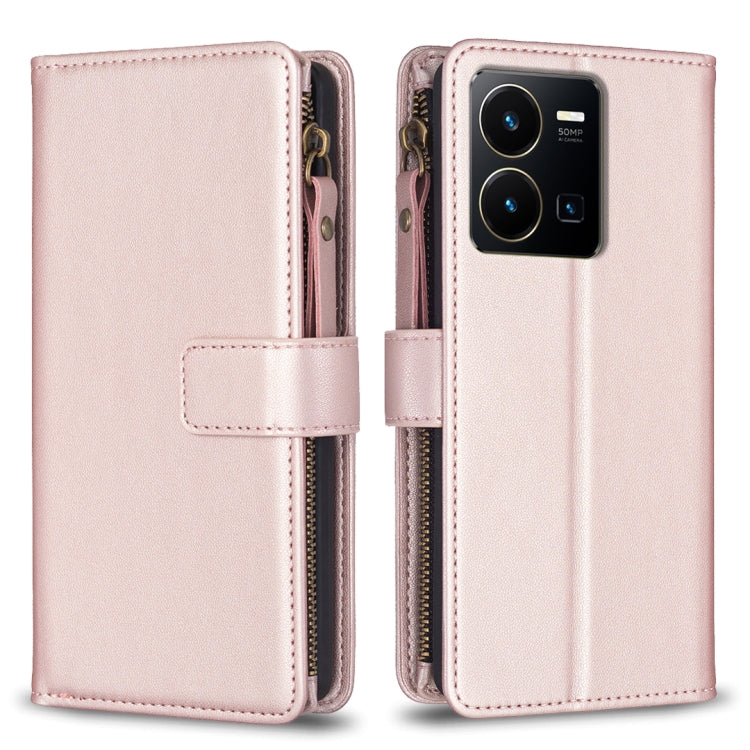9 Card Slots Zipper Wallet Leather Flip Phone Case, For vivo Y78 5G, For vivo Y11 / Y15 / Y12 / Y17, For vivo Y35 4G / Y22s, For vivo Y21 / Y21s / Y33s, For vivo Y20, For vivo Y27 4G