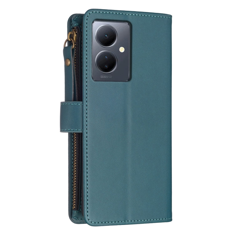 9 Card Slots Zipper Wallet Leather Flip Phone Case, For vivo Y78 5G, For vivo Y11 / Y15 / Y12 / Y17, For vivo Y35 4G / Y22s, For vivo Y21 / Y21s / Y33s, For vivo Y20, For vivo Y27 4G