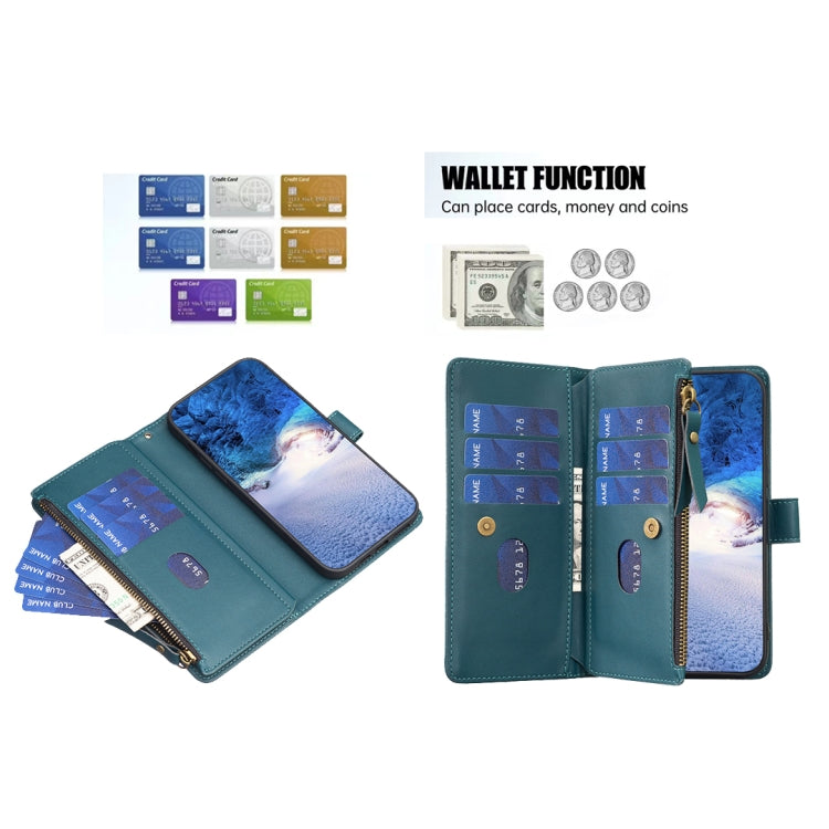 9 Card Slots Zipper Wallet Leather Flip Phone Case, For vivo Y78 5G, For vivo Y11 / Y15 / Y12 / Y17, For vivo Y35 4G / Y22s, For vivo Y21 / Y21s / Y33s, For vivo Y20, For vivo Y27 4G