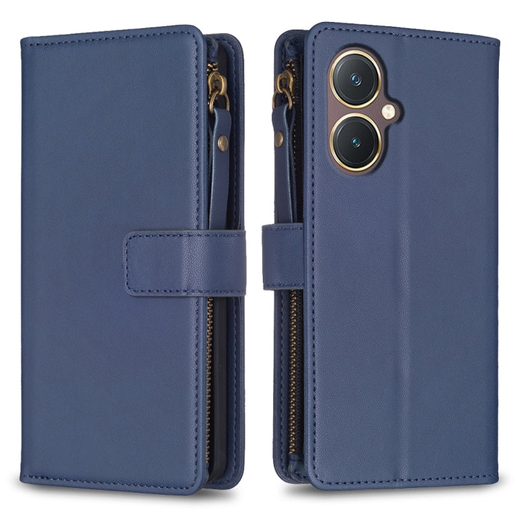 9 Card Slots Zipper Wallet Leather Flip Phone Case, For vivo Y78 5G, For vivo Y11 / Y15 / Y12 / Y17, For vivo Y35 4G / Y22s, For vivo Y21 / Y21s / Y33s, For vivo Y20, For vivo Y27 4G