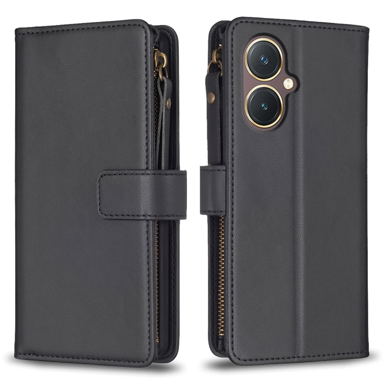 9 Card Slots Zipper Wallet Leather Flip Phone Case, For vivo Y78 5G, For vivo Y11 / Y15 / Y12 / Y17, For vivo Y35 4G / Y22s, For vivo Y21 / Y21s / Y33s, For vivo Y20, For vivo Y27 4G