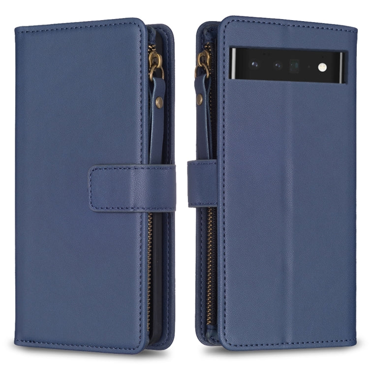 9 Card Slots Zipper Wallet Leather Flip Phone Case, For Google Pixel 8 Pro, For Google Pixel 8, For Google Pixel 7a, For Google Pixel 7 Pro, For Google Pixel 7