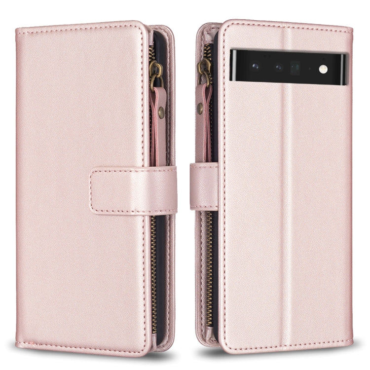 9 Card Slots Zipper Wallet Leather Flip Phone Case, For Google Pixel 8 Pro, For Google Pixel 8, For Google Pixel 7a, For Google Pixel 7 Pro, For Google Pixel 7