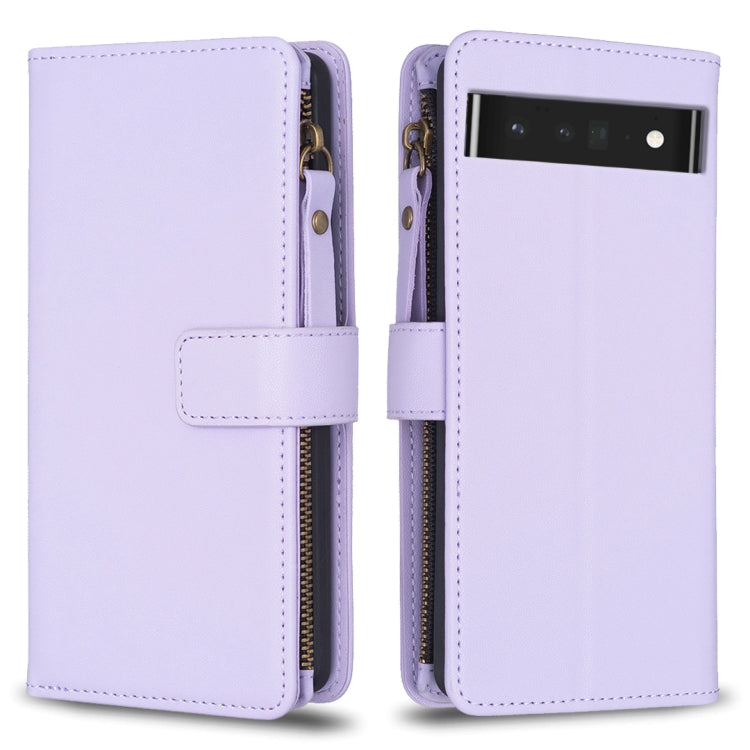 9 Card Slots Zipper Wallet Leather Flip Phone Case, For Google Pixel 8 Pro, For Google Pixel 8, For Google Pixel 7a, For Google Pixel 7 Pro, For Google Pixel 7