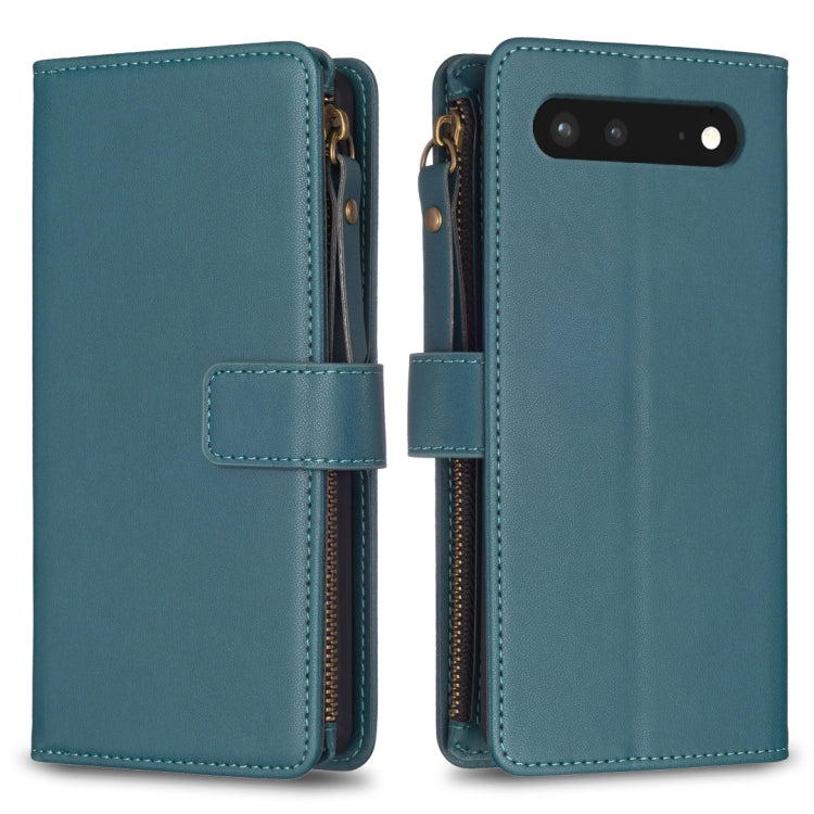 9 Card Slots Zipper Wallet Leather Flip Phone Case, For Google Pixel 8 Pro, For Google Pixel 8, For Google Pixel 7a, For Google Pixel 7 Pro, For Google Pixel 7