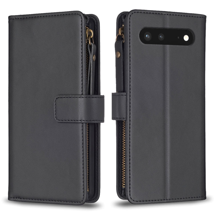 9 Card Slots Zipper Wallet Leather Flip Phone Case, For Google Pixel 8 Pro, For Google Pixel 8, For Google Pixel 7a, For Google Pixel 7 Pro, For Google Pixel 7