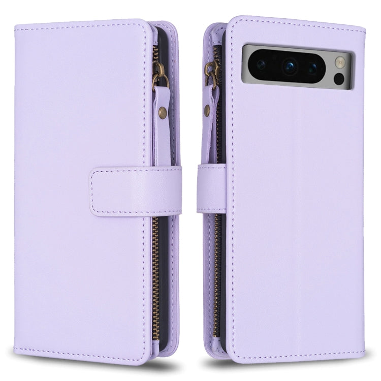 9 Card Slots Zipper Wallet Leather Flip Phone Case, For Google Pixel 8 Pro, For Google Pixel 8, For Google Pixel 7a, For Google Pixel 7 Pro, For Google Pixel 7