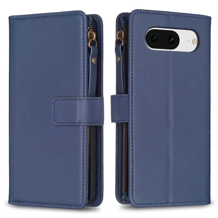 9 Card Slots Zipper Wallet Leather Flip Phone Case, For Google Pixel 8 Pro, For Google Pixel 8, For Google Pixel 7a, For Google Pixel 7 Pro, For Google Pixel 7