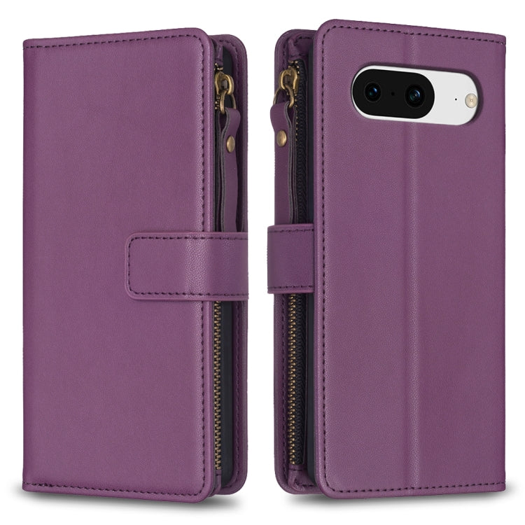 9 Card Slots Zipper Wallet Leather Flip Phone Case, For Google Pixel 8 Pro, For Google Pixel 8, For Google Pixel 7a, For Google Pixel 7 Pro, For Google Pixel 7