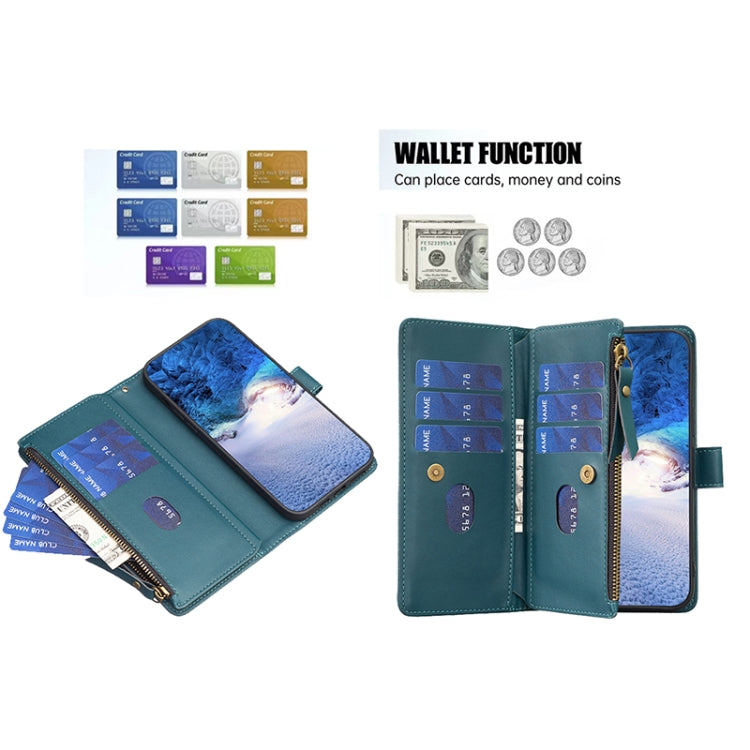 9 Card Slots Zipper Wallet Leather Flip Phone Case, For Xiaomi Redmi Note 9, For Xiaomi Redmi Note 9 Pro Max