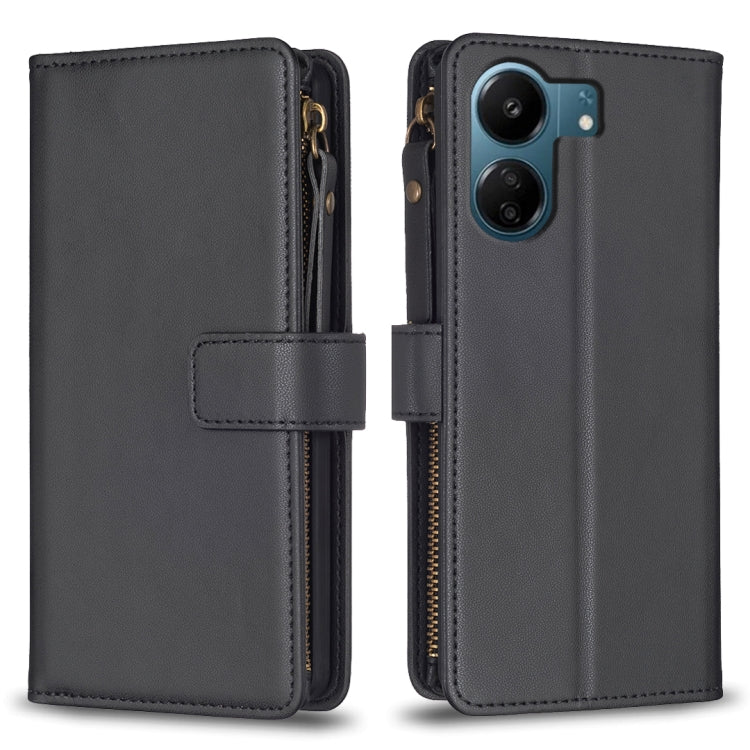 9 Card Slots Zipper Wallet Leather Flip Phone Case, For Xiaomi Redmi Note 13 Pro 4G Global, For Xiaomi Poco M6 Pro 4G, For Xiaomi Redmi Note 13 4G Global, For Xiaomi Redmi Note 13, For Xiaomi Redmi 13C, For Xiaomi Redmi Note 13 Pro+ 5G                 ...