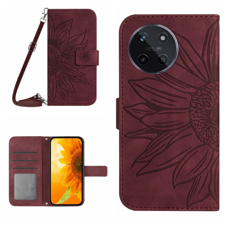 Skin Feel Sun Flower Embossed Flip Leather Phone Case with Lanyard, For Realme C67 4G, For Realme 11 5G Global, For Realme C53, For Realme 11 4G Global