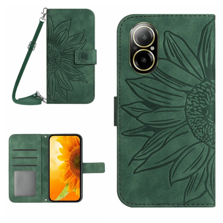 Skin Feel Sun Flower Embossed Flip Leather Phone Case with Lanyard, For Realme C67 4G, For Realme 11 5G Global, For Realme C53, For Realme 11 4G Global