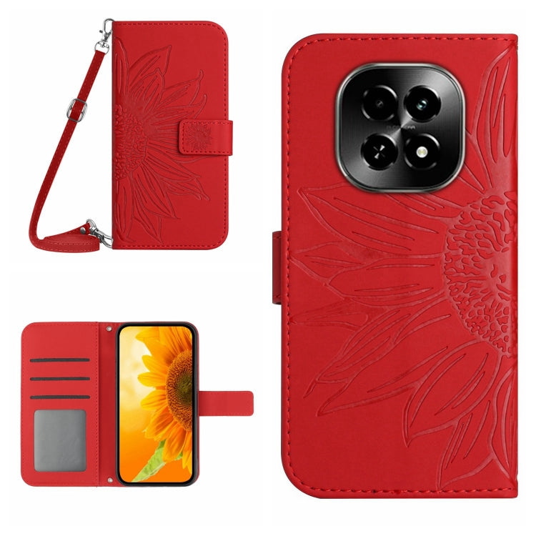 Skin Feel Sun Flower Embossed Flip Leather Phone Case with Lanyard, For Realme C75 4G, For Realme 13+ 5G Global, For Realme 13 Pro 5G / 13 Pro+ 5G, For Realme C63 5G