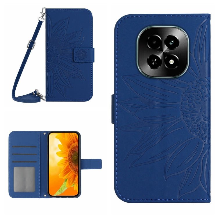 Skin Feel Sun Flower Embossed Flip Leather Phone Case with Lanyard, For Realme C75 4G, For Realme 13+ 5G Global, For Realme 13 Pro 5G / 13 Pro+ 5G, For Realme C63 5G