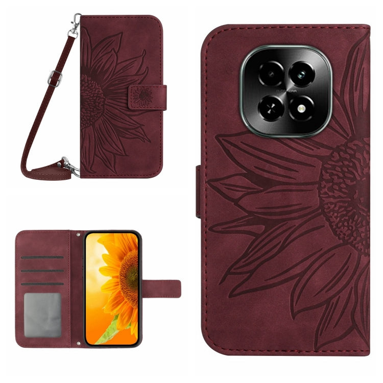 Skin Feel Sun Flower Embossed Flip Leather Phone Case with Lanyard, For Realme C75 4G, For Realme 13+ 5G Global, For Realme 13 Pro 5G / 13 Pro+ 5G, For Realme C63 5G