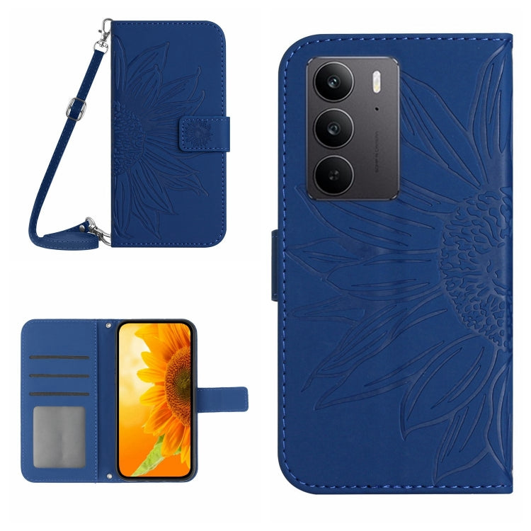 Skin Feel Sun Flower Embossed Flip Leather Phone Case with Lanyard, For Realme C75 4G, For Realme 13+ 5G Global, For Realme 13 Pro 5G / 13 Pro+ 5G, For Realme C63 5G
